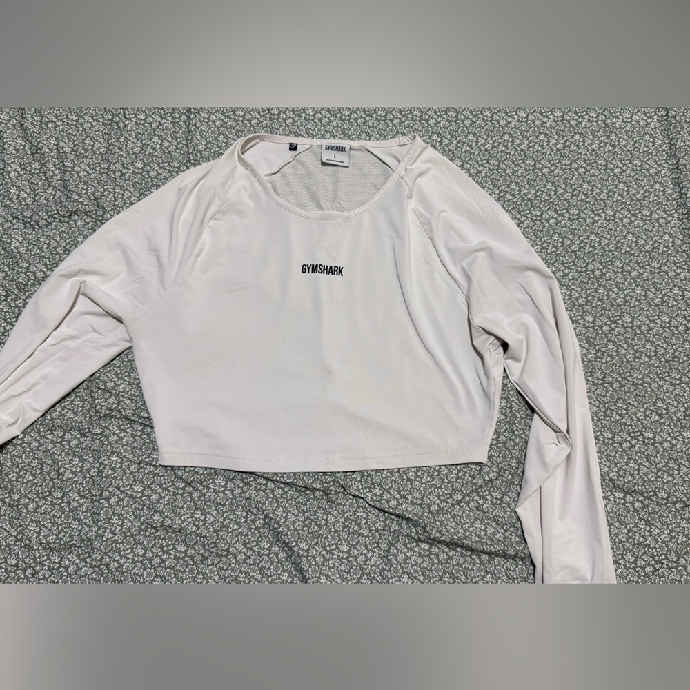 Gymshark white cropped long sleeve